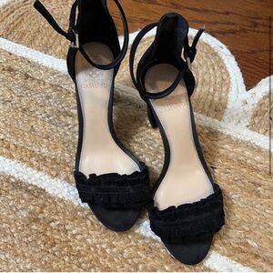Vince Camuto Black Ruffle Heels